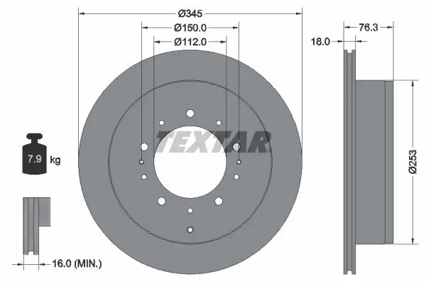 Bremsscheibe TEXTAR 92198503