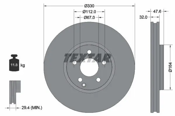 Bremsscheibe TEXTAR 92198805