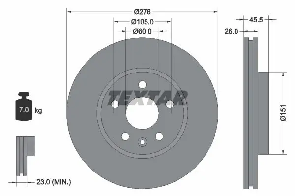 Bremsscheibe TEXTAR 92198903