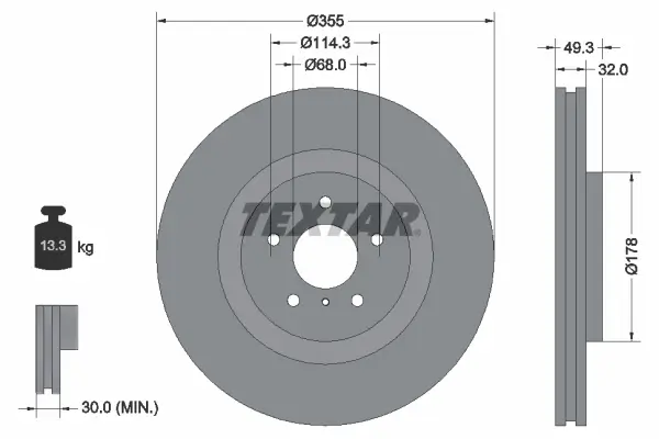 Bremsscheibe Vorderachse TEXTAR 92199105