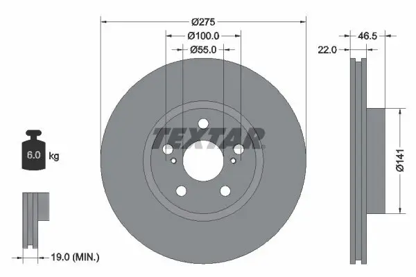 Bremsscheibe TEXTAR 92199300