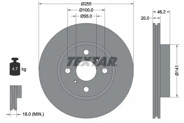 Bremsscheibe TEXTAR 92199900