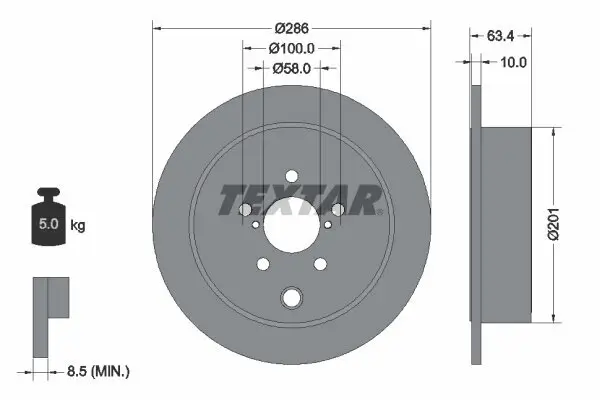 Bremsscheibe TEXTAR 92200000