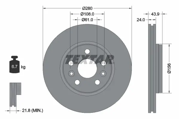 Bremsscheibe Vorderachse TEXTAR 92202403
