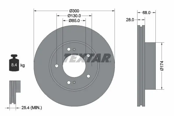 Bremsscheibe Vorderachse TEXTAR 92203003