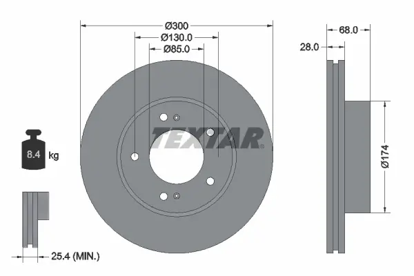 Bremsscheibe Vorderachse TEXTAR 92203003