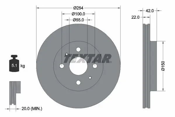 Bremsscheibe TEXTAR 92204503