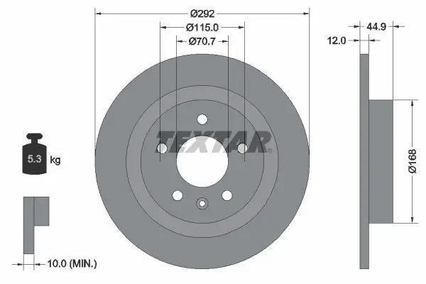 Bremsscheibe TEXTAR 92205703