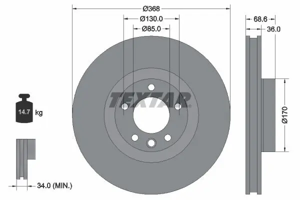 Bremsscheibe Vorderachse TEXTAR 92213603