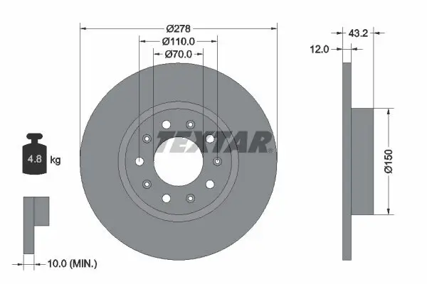 Bremsscheibe TEXTAR 92221003