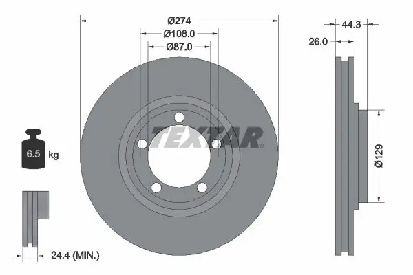 Bremsscheibe TEXTAR 92221800