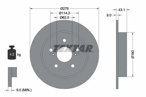 Bremsscheibe TEXTAR 92222300