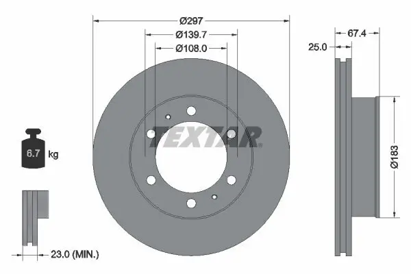 Bremsscheibe TEXTAR 92222600