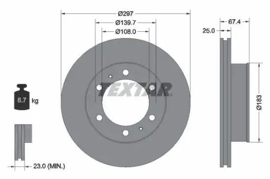 Bremsscheibe Vorderachse TEXTAR 92222600 Bild Bremsscheibe Vorderachse TEXTAR 92222600