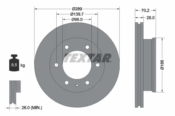 Bremsscheibe Vorderachse TEXTAR 92223000