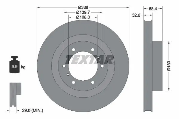 Bremsscheibe TEXTAR 92223903