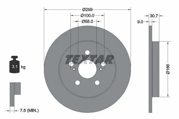 Bremsscheibe TEXTAR 92224003