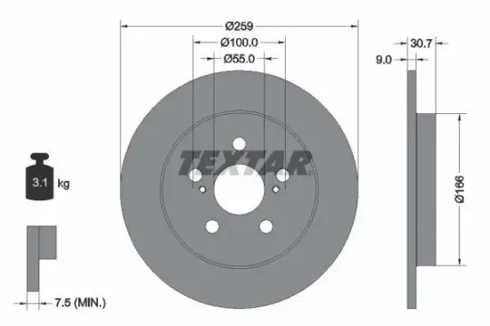 Bremsscheibe TEXTAR 92224003 Bild Bremsscheibe TEXTAR 92224003