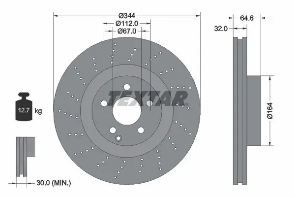 Bremsscheibe TEXTAR 92224605