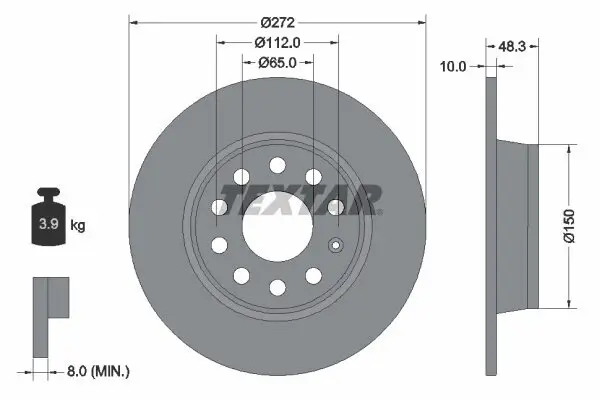 Bremsscheibe TEXTAR 92224903