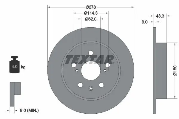 Bremsscheibe TEXTAR 92225303