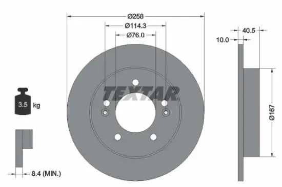 Bremsscheibe TEXTAR 92226103 Bild Bremsscheibe TEXTAR 92226103