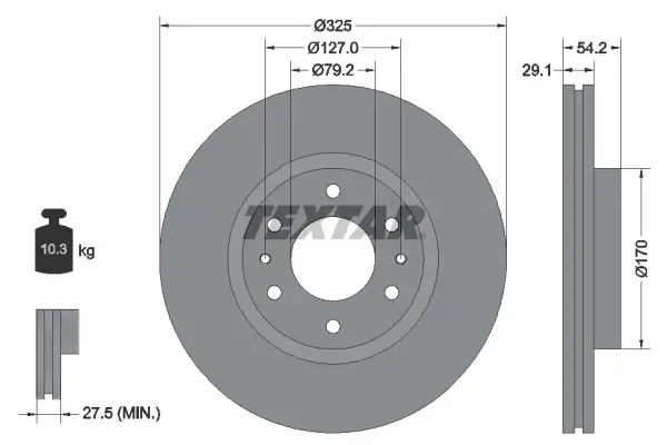 Bremsscheibe Vorderachse TEXTAR 92226200