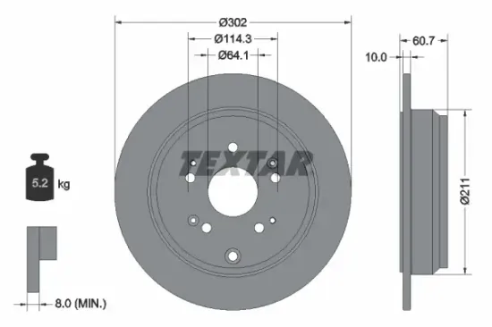 Bremsscheibe Hinterachse TEXTAR 92227203 Bild Bremsscheibe Hinterachse TEXTAR 92227203