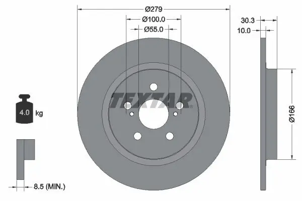 Bremsscheibe TEXTAR 92228303