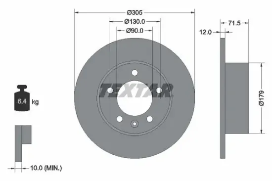 Bremsscheibe TEXTAR 92228700 Bild Bremsscheibe TEXTAR 92228700