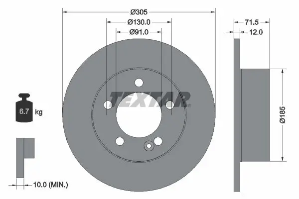 Bremsscheibe TEXTAR 92228800