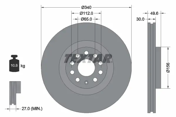 Bremsscheibe Vorderachse TEXTAR 92229805