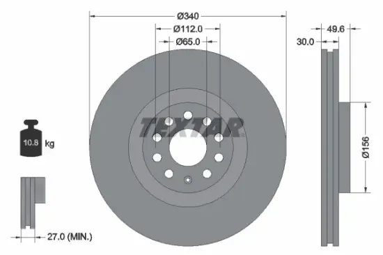 Bremsscheibe Vorderachse TEXTAR 92229805 Bild Bremsscheibe Vorderachse TEXTAR 92229805