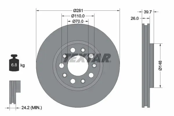 Bremsscheibe TEXTAR 92230103