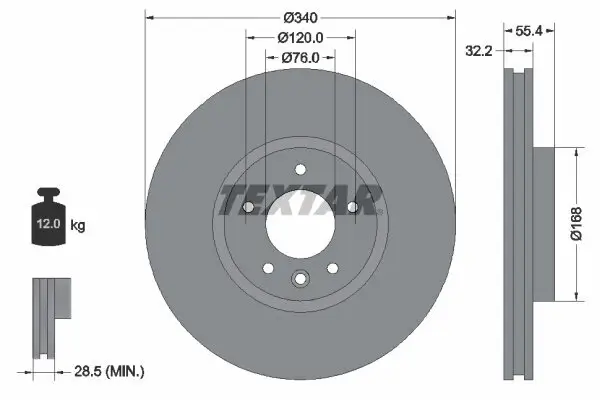 Bremsscheibe TEXTAR 92230305