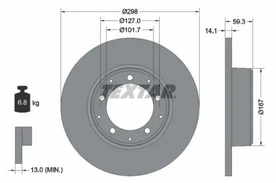 Bremsscheibe Hinterachse TEXTAR 92230503 Bild Bremsscheibe Hinterachse TEXTAR 92230503