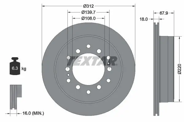 Bremsscheibe TEXTAR 92231003