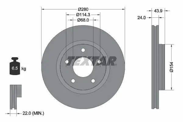 Bremsscheibe TEXTAR 92232205