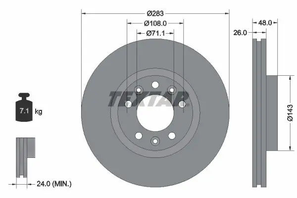 Bremsscheibe TEXTAR 92232503