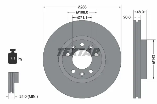 Bremsscheibe Vorderachse TEXTAR 92232503