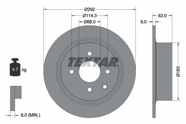 Bremsscheibe TEXTAR 92234303