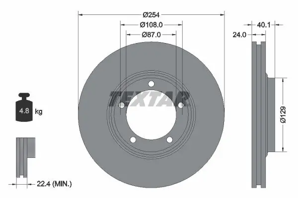 Bremsscheibe Vorderachse TEXTAR 92234500