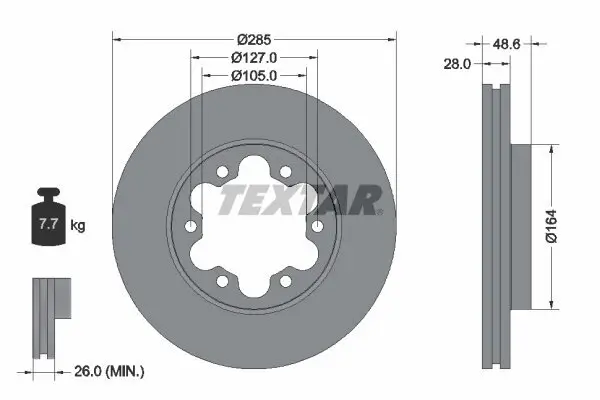 Bremsscheibe Vorderachse TEXTAR 92234900