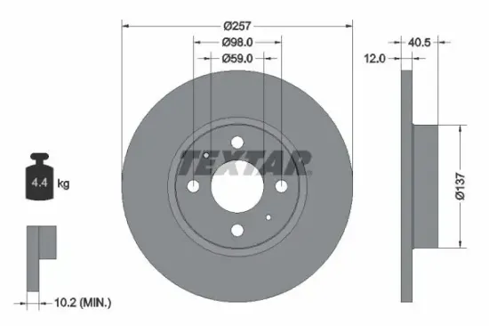 Bremsscheibe Vorderachse TEXTAR 92236703 Bild Bremsscheibe Vorderachse TEXTAR 92236703