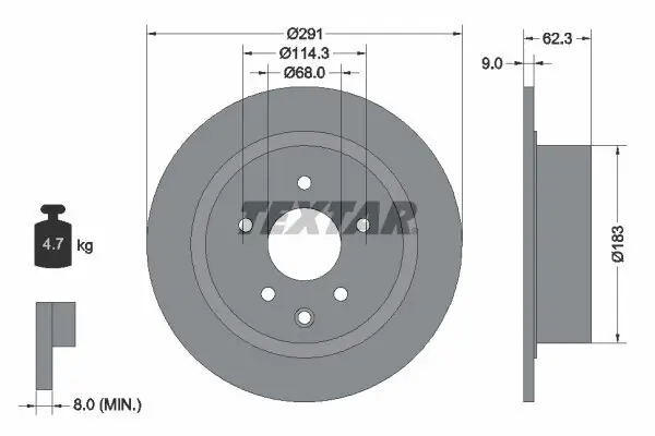 Bremsscheibe TEXTAR 92237103