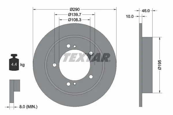 Bremsscheibe TEXTAR 92237300