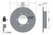 Bremsscheibe Vorderachse TEXTAR 92237300