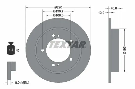 Bremsscheibe Vorderachse TEXTAR 92237300 Bild Bremsscheibe Vorderachse TEXTAR 92237300