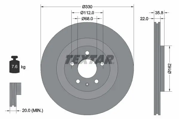 Bremsscheibe TEXTAR 92238305