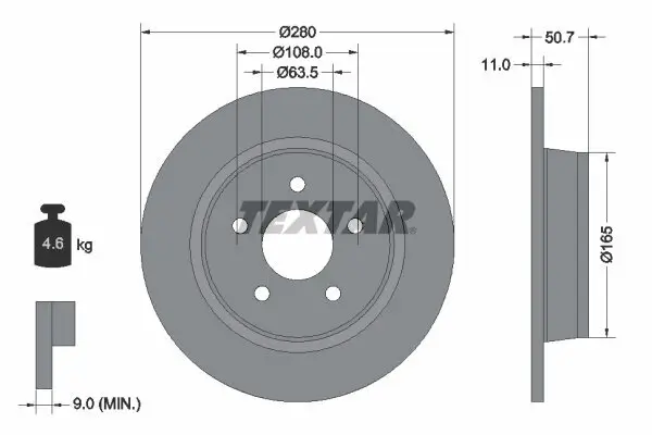 Bremsscheibe TEXTAR 92238903 Bild Bremsscheibe TEXTAR 92238903